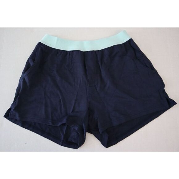 Jambys Unisex Sz XS Navy Blue/Mint Soft Breathable Boxer Shorts w/Pockets - Picture 1 of 10
